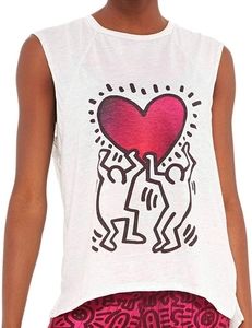 Terez x Keith Haring Womens Uplifted Heart Top Sm